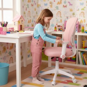 Detská rastúca stolička Neoseat MIKY — látka, ružová