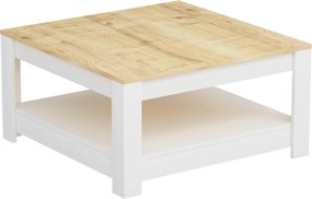 XXXLutz KONFERENČNÝ STOLÍK, biela, farba duba, kompozitné drevo, 89/89/45 cm Livetastic - Stolíky do obývačky - 000074001303