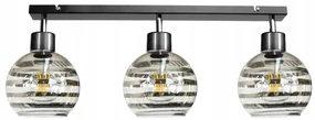 BERGE Sklenená LED závesná lampa 3xE27 - guľové horizontálne pruhy