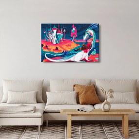 Obraz - Princ a dračia princezná (90x60 cm)