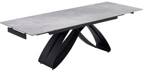 Stôl MATEO 160–240 cm sivý mramor/čierna