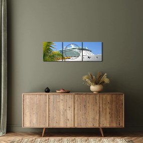 Obraz - Výletná loď (s hodinami) (90x30 cm)