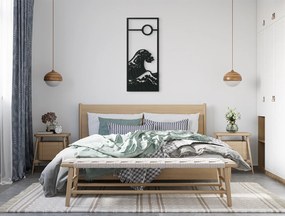 drevko Drevený obraz Vlny na mori Rozmer obrazu: 44,5 x 19 cm, Farba dekorácie: Čierna