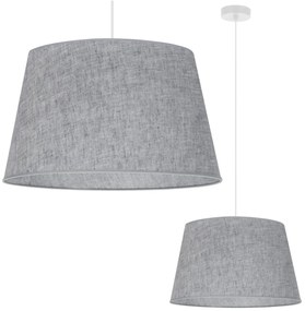 Závesné svietidlo Len, 1x šedé textilné tienidlo, (fi 44 cm), w