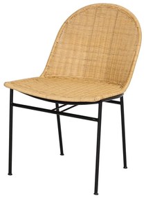 Súprava 4 ratanových jedálenských stoličiek Sofia a čierneho stola Marienlist - Bonami Essentials