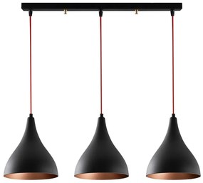 Čierne závesné svietidlo s kovovým tienidlom Berceste – Opviq lights