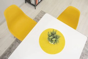 Set dvoch jedálenských stoličiek OSAKA horčicové (hnedé nohy) 2ks
