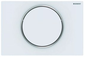 GEBERIT Sigma10 ovládacie tlačítko pre Štart - Stop splachovanie, lakované, biela matná/lesklý chróm/biela matná, s easy-to-clean, 115.758.JT.5