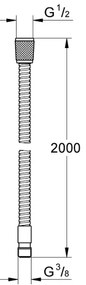 GROHE 22116000 - Sprchová hadica VITALIOFLEX 2000 mm lesklý chróm