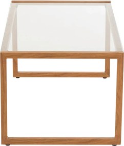 Konferenčný stolík NATURELE so sklenenou doskou 90x50 cm, hnedý