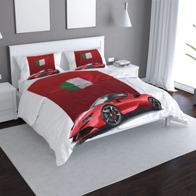 Sablio Obliečky Ferrari Talianska vlajka na červenom bloku - 140x220 / 90x70