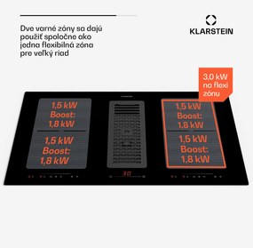 Klarstein Full House 77 Down Air System, indukčná varná doskA digestor, 477 m³/h, EEC A