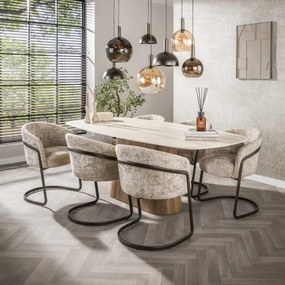 Jedálenský stôl 45-73 Romano 215x105cm Ceramic Travertine - Komfort-nábytok