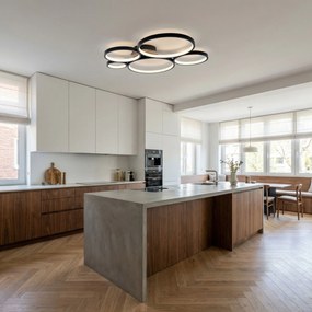 Toolight Toolight, LED stropné svietidlo 63x61cm, 45W, 4000K, 2500lm, APP1911-C, čierna matná, OSW-66059