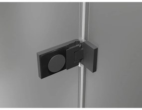 Mexen Lunar-F, L pravé sklápacie sprchové dvere 130 cm, 8mm číre sklo, grafitový profil, 836SL-130-050-95-00-P