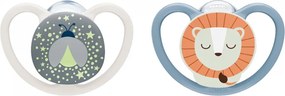 Dojčenský cumlík  NUK Perfect Match Air Night FIREFLY/LION 0-6m 2ks, vel. 0-6 m