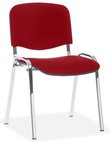 Konferenčná stolička Viva, chrómované nohy, červená