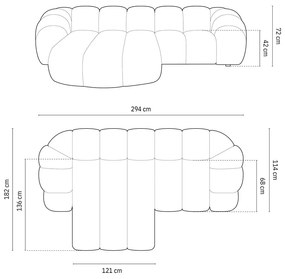 Zelená rohová pohovka (ľavý roh) Diana – Micadoni