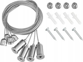 Stropné montážne káble na zavesenie LED panelových svietidiel, oceľové, 1,5 m, kábel