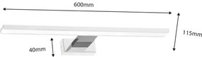 LED kúpeľňové osvetlenie zrkadla SHINE LED/13,8W/230V 60 cm IP44 biela/chróm