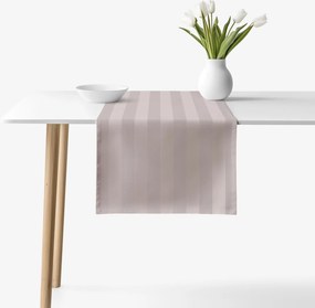 Goldea damaškový behúň na stôl - sivohnedé prúžky so saténovým leskom 50x160 cm