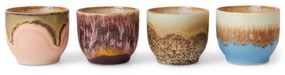 HK living Kameninový hrnček café cup 70's Lagoon 4 x 250 ml