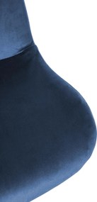 Barová stolička Solon - zamat, čierny rám - modrá