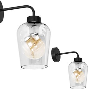 Nástenné svietidlo Santiago, 1x transparentné sklenené tienidlo, b