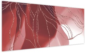 Obraz - Červená abstraktná kvetina N⁰1 (120x50 cm)