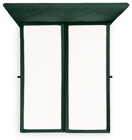 Posteľ Boxspring Wasil 160x200 s úložným priestorom - zelený hydrofóbny zamat Element 12