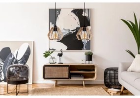 Luster na lanku BERGO 2xE27/60W/230V čierna