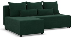 Rohová rozkladacia sedačka FERMO Poso fľaškovo zelená