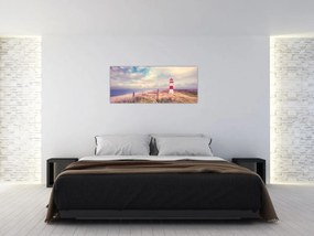 Obraz - Červený maják (120x50 cm)