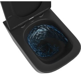 Mexen Teo, závesná WC misa 510x345x340 mm, Rimless Tornádo, čierna matná, 3385XX85T