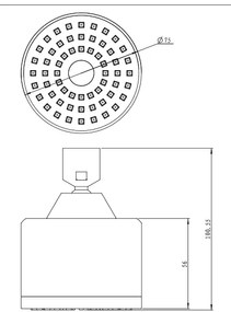 Novaservis - Pevná sprcha priemer 75 mm chróm, RUP/141,0