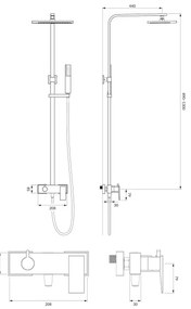 OMNIRES PM7444CR - Sprchová sada s batériou PARMA lesklý chróm