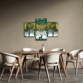 Obraz - Jelene v zelenom lese (90x60 cm)