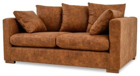 Koňakovohnedá pohovka z imitácie kože 175 cm Hamburg – Scandic