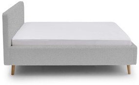 Dvojlôžková posteľ taupe s úložným priestorom 180 x 200 cm fleece sivá MUZZA
