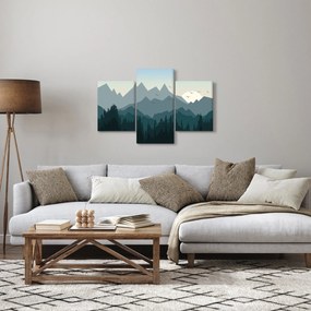Obraz - Hory pohľadom grafika (90x60 cm)