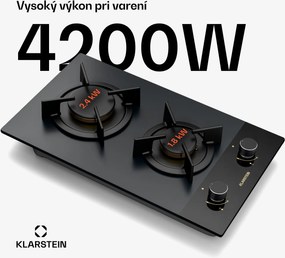 Klarstein Goldflame Nano plynová varná doska, 2 mosadzné horáky, Nano povlak, LPG/zemný plyn