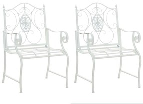 Kovová stolička Punjab s područkami (SET 2 ks) - Biela