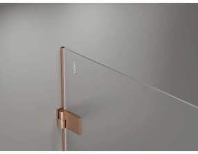 Mexen Lunar-B Duo výklopný sprchový kút 75 x 75 cm, číre sklo, medená matná, 832-075L-075P-65-00