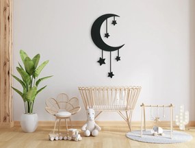 drevko Detská nálepka na stenu Mesiac a hviezdy