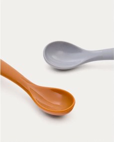 Svetlomodré/oranžové plastové/zo silikónu detské lyžičky v súprave 2 ks Lili – Kave Home