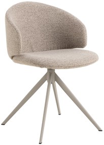 NELA Béžové Latte (látka Monza 90)/béžové nohy – MODERNÁ OTOČNÁ ČALÚNENÁ STOLIČKA DO OBÝVAČKY/JEDÁLNE/KANCELÁRIE LOFT