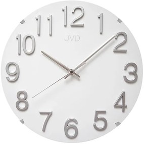 Sklenené nástenné hodiny JVD HT98.5 (30 cm) – biele