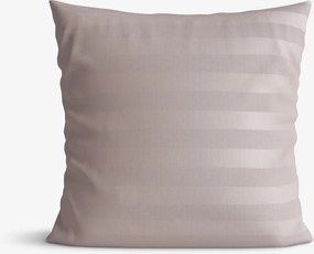 Goldea damašková obliečka na vankúš - sivohnedé prúžky so saténovým leskom 50 x 60 cm