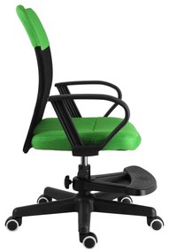 Detská stolička Neoseat MONKEY s podnožou — látka, čierna / zelená