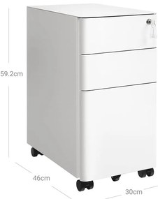 Kancelárska skrinka SONGMICS s kolieskami a zámkom OFC030W01